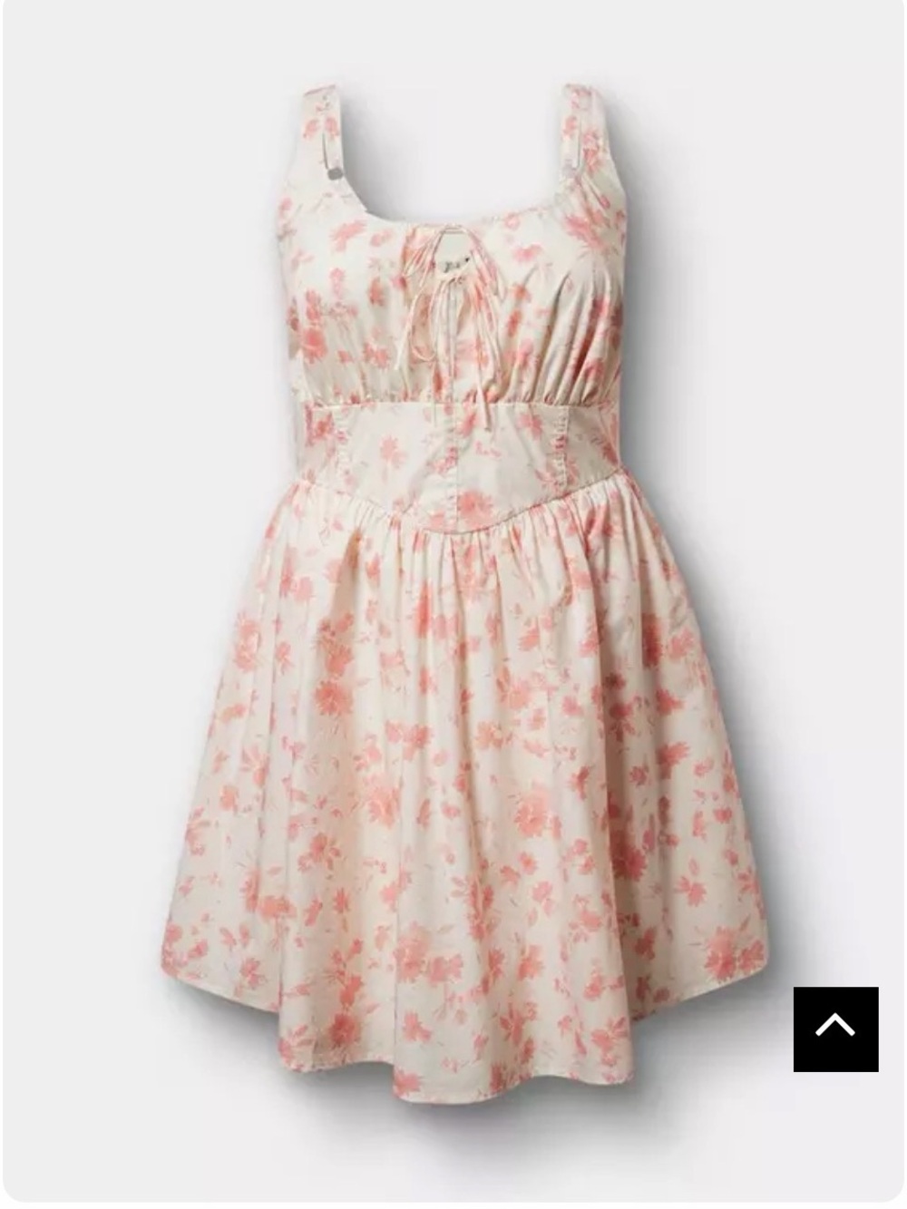 torrid Cream Sundress with Light Pink Floral Print